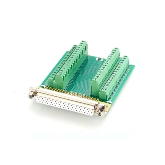 Generic Solderless DB62 Female Breakout Board D-SUB 62 pin Signal Terminal Breakout 3 row Connector PCB DIN Rail Mount for Communication