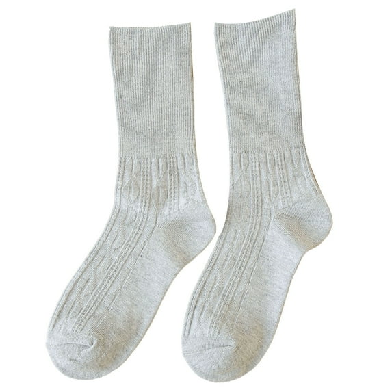 Generic Solid Color Stacked Socks Wind Loose Tube Cotton Socks Fashion Lady Socks Classic Mid-Calf Socks For Women Cozy Crew Socks For Women
