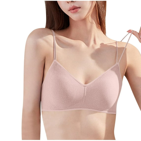 Generic Sports Bras for Women Adjustable Spaghetti Straps V-Neck Yoga Workout Bralette Wireless Seamless Camisole Bra