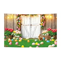 Generic Spring Easter Photography Backdrop Enchanted Garden Floral Colorful Eggs Bunny Background Kids Girl Party Decorations Photo Banner Booth