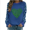 thumbnail image 1 of Generic St. Patricks Day Shirts for Women Cute Shamrock Print Long Sleeve Crewneck Tops Causal Funny Tunic Top, 1 of 4