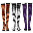 thumbnail image 1 of Generic Striped Knee High Socks For Ladies Halloween Socks For Women Girls Bats Print Colorful Pattern Novelty Cute Ladies Stylish Thigh-High Leggings Women'S Modern Thigh-High Socks, 1 of 5