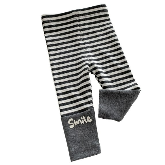 Generic Striped Leggings for Girls 0-5 Years Old Fall Kids Fashion Casual Pants for Baby Girls Baby Pants(3-6 Months White)