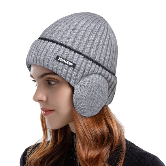 Generic Stylish Winter Hat With Ear Protection Women's Foldable Handmade Ear Protection Warm Wool Cap Cotton Slouchy Hat Knitted Hat Windproof Cold Sweat Hat