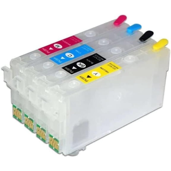 Generic Sublimation Ink Cartridges, Empty Refillable Ink Cartridges Compatible with Workforce pro WF-3820 WF-4820 Wf-4830 Wf-4833 Wf-4834 Printer, 4 Pack (Black Yellow Cyan Magenta), 952 952XL