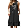 thumbnail image 1 of Generic Summer Dress for Women Casual Floral Print Casual Sleeveless Dresses Pleated A-Line Tank Dresses with Pockets, 1 of 5