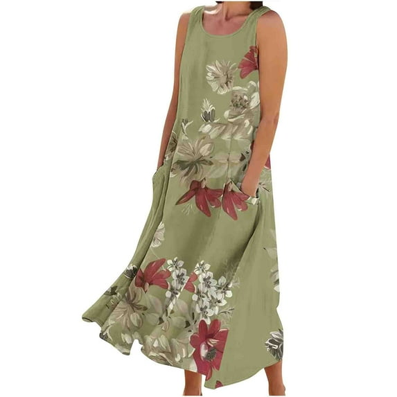 Generic Summer Dresses for Women Boho Floral Print Short Sleeve Lapel V Neck Dress Knee Length Beach Casual Resort Sundress