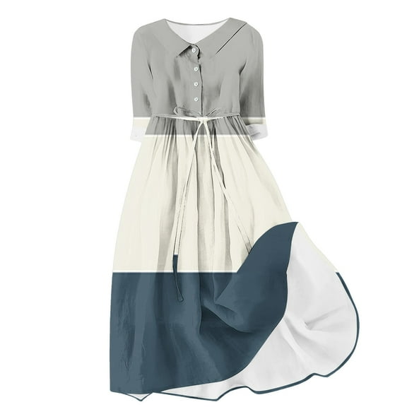 Generic Summer Dresses for Women Casual Crew Neck Sleeveless Trendy Design Sundresses Flowy Swing Loose Beach Dress