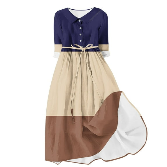 Generic Summer Dresses for Women Casual Crew Neck Sleeveless Trendy Design Sundresses Flowy Swing Loose Beach Dress