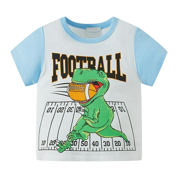 Generic Summer Toddler Boys Short Sleeve Dinosaur Letter Prints T Shirt Tops