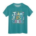 thumbnail image 1 of Generic TEAM FIRST GRADE Letter Printed Girls Kids Back To School T Shirt Short Sleeve Children Student School Tees Gifts 2024 Comfortable for Holiday Christmas Party（6-7 Years Green）, 1 of 4