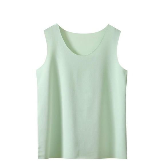 Generic Tank Top for Girls Summer Sleeveless Crewneck Loose Fit Shirts Solid Color Silk Touch Basic Camisole Top for 3-16 Years