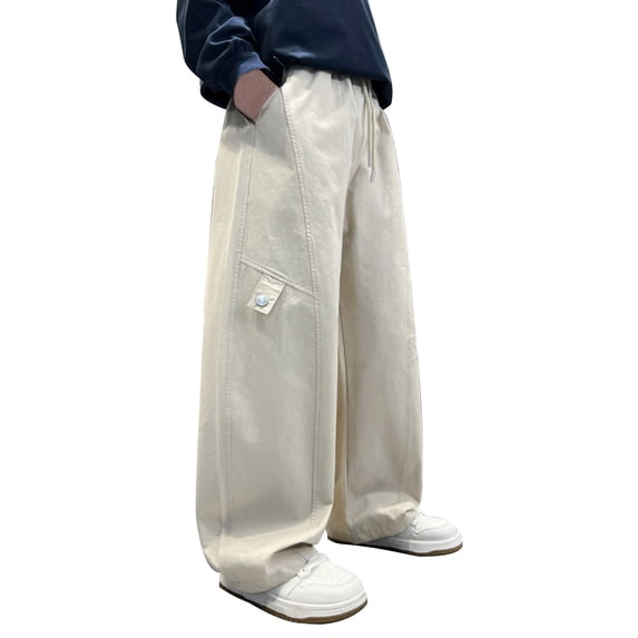 Generic Teen Boys Sweatpants Wide Leg Baggy Pants Open Bottom Athletic Kid Loose Fit Athletic Joggers Trousers Casual Soft Schoolwear