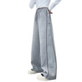 thumbnail image 1 of Generic High Waist Sweatpants Girls Y2k Wide Leg Joggers Pants Kids Cotton Trousers/Jogging Track Bottoms with Side Stripe, 1 of 4