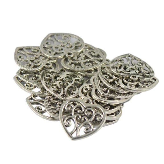 Generic Tibetan Hollow Heart Charm Pendant Jewelry DIY Making 30 Pics