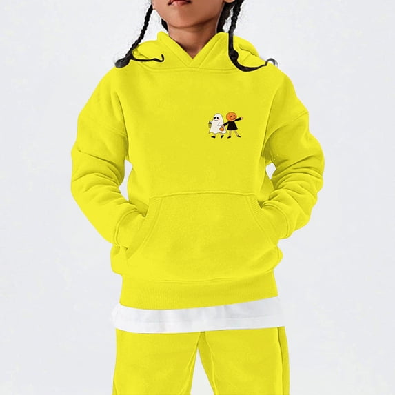 Generic Toddler Baby Boy Girl Hoodies Solid Color Long Sleeve Hoodie Cute Pullovers Tops Sweater for Kids Fall Outfits
