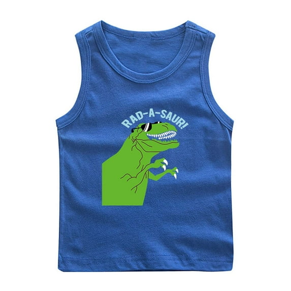 Generic Toddler Baby Boy's Tank Tops Funny Printed Sleeveless Cotton Basic Tshirts Loose Fit Crewneck Blouse for 1-12 Years