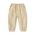 thumbnail image 1 of Generic Toddler Baby Boys Cargo Pants Pull On Elastic Waist Twill Baggy Joggers Solid School 𝐔niform Hiking Pants Spring Summer Autumn Clothes for Holiday Party Leisure（3-4 Years Beige）, 1 of 4