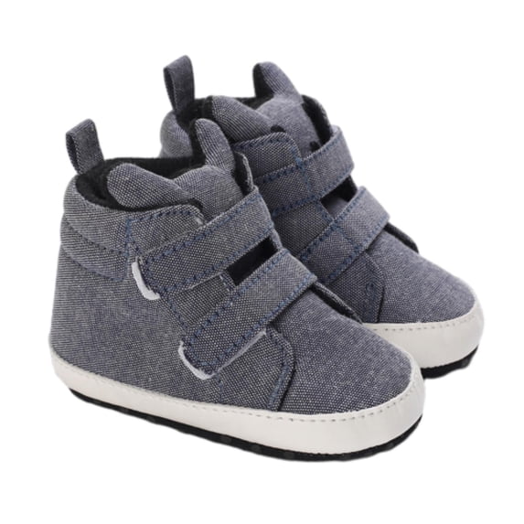 Generic Toddler Baby Boys Girls High Tops Ankle Sneakers Casual Fashion Lightweight Walking Soft Anti Slip Sole PU Leather Prewalker Crib Shoes(0-3 Months,Gray)