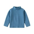 thumbnail image 1 of Generic Boys Fall Winter Solid Color High Neck Long Sleeve Thickened Bottoming Shirt T-Shirt Tops for Toddler Girls Comfortable for Holiday Christmas Party（12-18 Months Blue）, 1 of 8