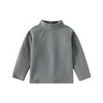 thumbnail image 1 of Generic Boys Fall Winter Solid Color High Neck Long Sleeve Thickened Bottoming Shirt T-Shirt Tops for Toddler Girls Comfortable for Holiday Christmas Party（12-18 Months Gray）, 1 of 4