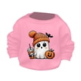 thumbnail image 1 of Generic Toddler Baby Girls Boys Halloween Cute Little Bats Pumpkin Printed Round Neck Sweater Hoodie Autumn Winter Clothes for Home Outdoor Indoor（2-3 Years Pink）, 1 of 4
