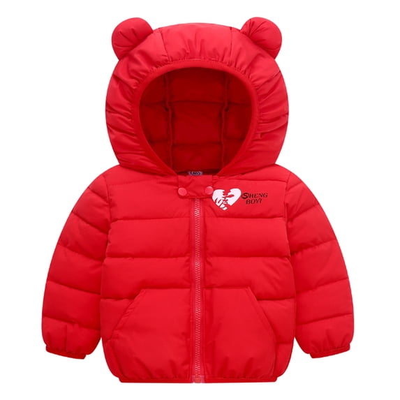 Generic Toddler Baby Kids Bear Hooded Down Jacket Lightweight Puffer Winter Coats
