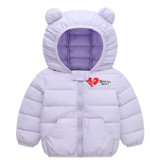 Generic Toddler Baby Kids Bear Hooded Down Jacket Lightweight Puffer Winter Coats