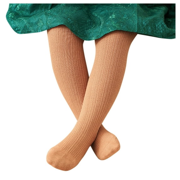 Generic Toddler Baby Kids Girls Solid Stockings Warm Panty Hose Leggings Trousers Pants Cable Knit Leggings Stockings Cotton Pantyhose(One Size Green)