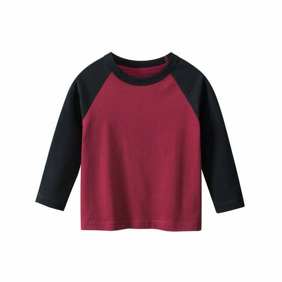 Generic Toddler Boy Long Sleeve Tops With Sleeves Girls Casual Long Sleeve T Shirts Kids Loose Soft Striped Color Block Tunic Tops