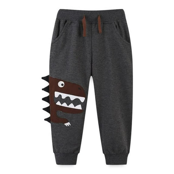 Generic Toddler Boys Dinosaur Sweatpants Joggers for Kids Boy Pants Elastic Waist with Pockets Casual Cotton Playwear Autumn Winter Comfortable Stretch Fit Long Pant