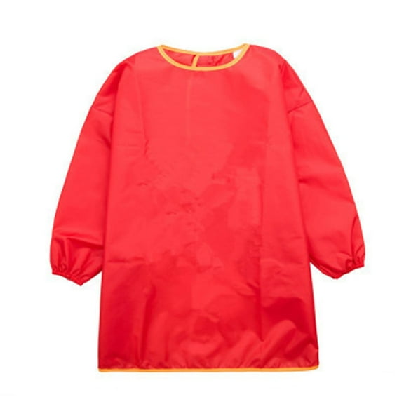 Generic Toddler Boys Girls Art Overalls Children's Apron Painting Supply Children Long Sleeve Apron for Cooking Baking Painting Crafting Grilling Activity（4-5 Years Red）