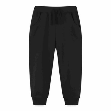 Generic Toddler Boys Girls Solid Color Drawstring Sweatpants Long Pants Spring Autumn Clothes for Home Holiday Party Leisure （5 Years Black）
