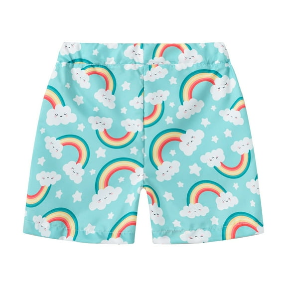 Generic Toddler Boys Girls Summer Leisure Vacation Cute Printing Beach Pants Fashion Sports Shorts for Home Holiday Party Leisure （3-4 Years Blue）