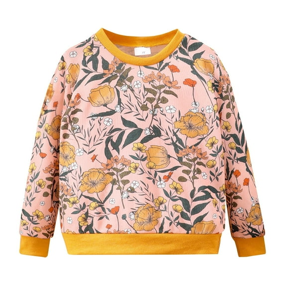 Generic Toddler Boys Girls Sweater Autumn/Winter Long Sleeve Strips Christmas Day Cartoon Print Sweater for Halloween Thanksgiving Day Christmas (3-4 Years Pink)