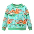 thumbnail image 1 of Generic Christmas Sweater Kids Toddler Boys Girls Sweater Long Sleeve Strips Christma Day Cartoon Print Sweater for Fall Winter Casual Soft Comfortable Clothing(4-5 Years,Green), 1 of 8