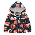 thumbnail image 1 of Generic Toddler Boys Girls Winter Hooded Cartoon Printed Top Long Sleeve Zipper Padded Thick Jacket With Pockets Little Girl Warm Outerwear Clothes Boys' Windproof Hooded Cotton Jacket, 1 of 9