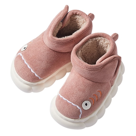 Generic Toddler Boys Girls Winter Plush Boots for Cold Weather Kids Cartoon Animal Warm Faux đ
đŽđŤ Shoes with Hook/Loop