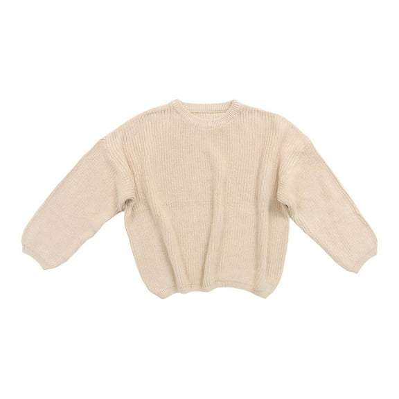 Generic Children Boys Knitted Coat Baby Girl Solid Knit Sweater Boy Cotton Long Sleeve Pullover Top Warm Fall Winter Warm Blouse Top