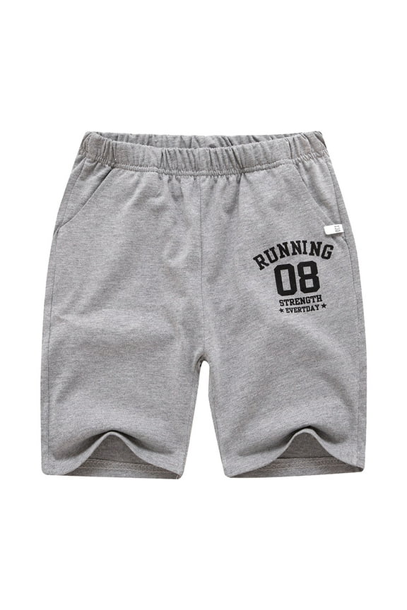 Toddler Children Boys Pull On Numbers Prints Pockets Sports Casual Pants Shorts for Hot Summer Time Holiday Party Beach (10-12 Years Gray)