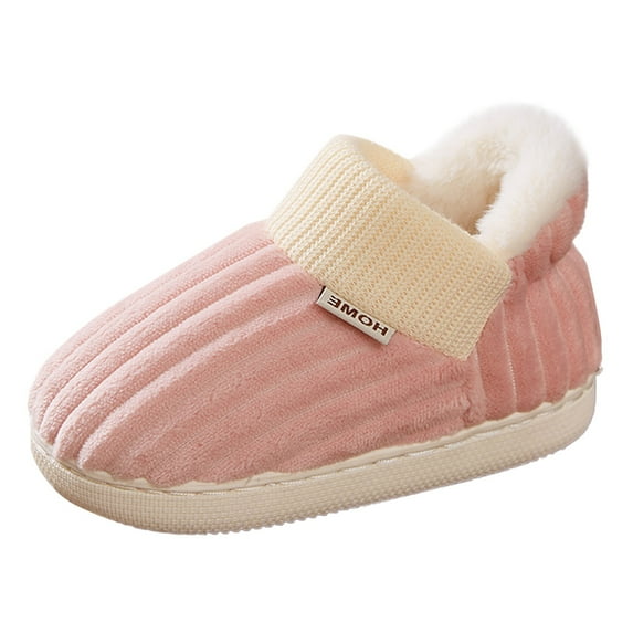 Generic Toddler Children Shoes Kids Home Slippers Girls Boys Slippers Cotton Comfy House Slippers Bedroom Home Slippers Cute Winter Warm Indoor Shoes(3.5-4 Years ,Pink)