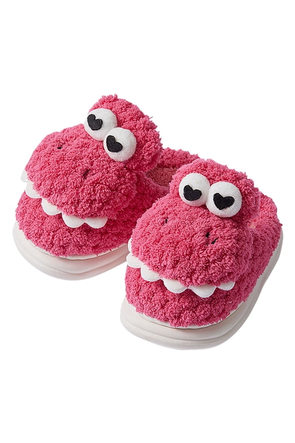 Clearance Shoes for Kids Girls Bedroom Slippers Cotton Slippers Boys Slippers Memory Foam Comfy House Slippers Winter Warm Indoor Casual Non Slip Breathable Shoe (5.5-6 Years,Red)
