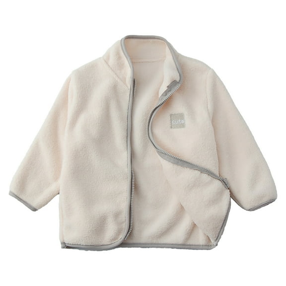 Generic Toddler Fleece Jacket Lightweight Hooded Warm Winter Coats for Baby Boys Girls Boys And Girls Fall And Winter New Pellet Cardigan Stand Up Collar Jacket Christmas Hoodies Sweatshirt