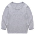 thumbnail image 1 of Generic Toddler Girl Shirts Kids Sweatshirts Soft Cotton Warm Crewneck Round Neck Long Sleeve Solid Color Top Boys Girls for Outdoor Classic Comfortable(18-24 Months,Grey), 1 of 1