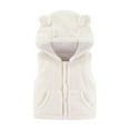 thumbnail image 1 of Generic Toddler Girl Tops Toddler Kids Baby Girls Boys Solid Outdoor Waistcoat Vest Hooded Windproof Coat Warm Winter Jacket Sleeveless Bear Ears Zipper Up Coat(2-3 Years,White), 1 of 1