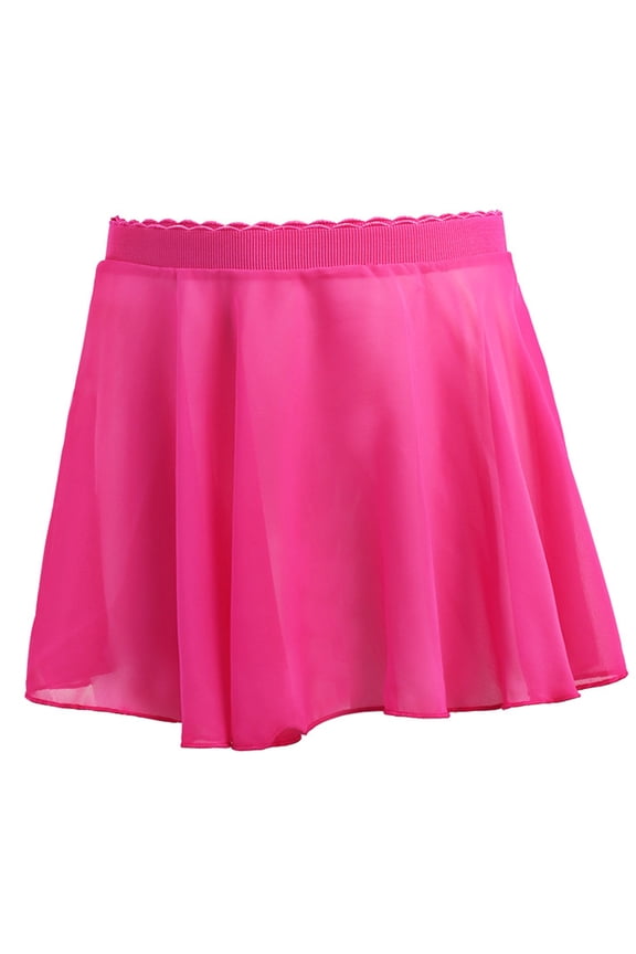 Toddler Girls Ballet Wrap Skirt Chiffon Leotard Dress Elastic Waistband Gymnastics Dancing Costume for 5-16Years