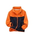 thumbnail image 1 of Generic Toddler Girls Boys Spring Winter Long Sleeve Spliced Thick Plush Zipper Stand Collar Coat Jacket for 3-9 Years for Holiday Winter Party Christmas（8-9 Years Orange）, 1 of 4