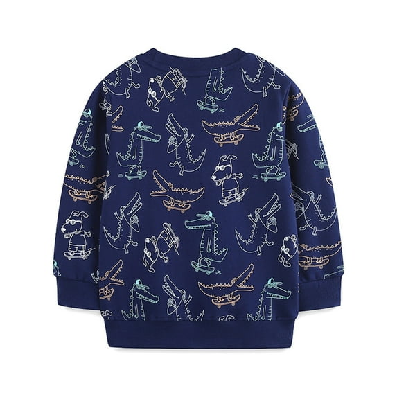 Generic Toddler Girls Boys Sweatshirts Cotton Long Sleeve Crewneck Pullover Warm Shirt Sweater Comfortable Breathable Tops Autumn Winter Clothes for Home Outdoor Indoor