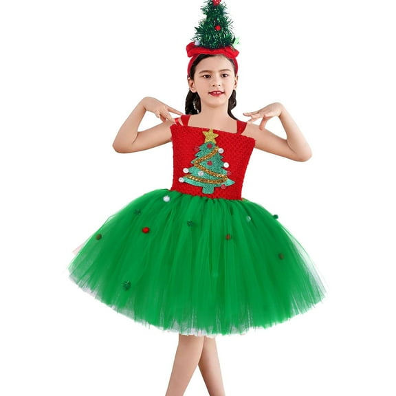 Generic Toddler Girls Christmas Dress Spring And Autumn Cell Dress Casual A Line Dresses Christmas Clothes for Holiday Christmas Party(9-10 Years Gold)