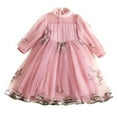 thumbnail image 1 of Generic Toddler Girls Spring Ruffled Tulle Puff Floral Lace Embroidery Princess Dress Show Dress Autumn Winter Clothes for Catwalk Performance Holiday Party Wedding Christmas（4-5 Years Pink）, 1 of 4